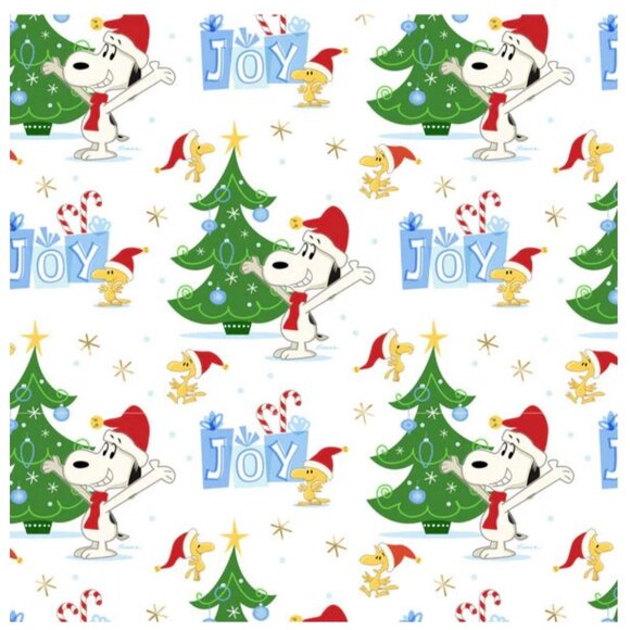Hallmark Wrapping Paper Christmas Peanuts Snoopy Woodstock Joy 25 sq ft Roll - Picture 1 of 1